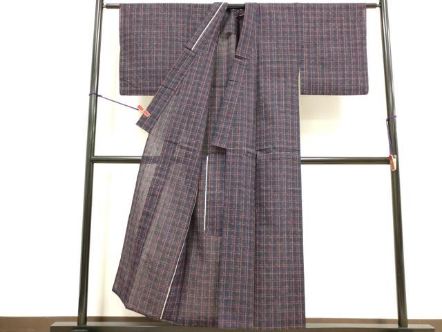 平和屋着物∴夏物 阿波しじら織 浴衣 格子 綿 逸品 DABI8709cd