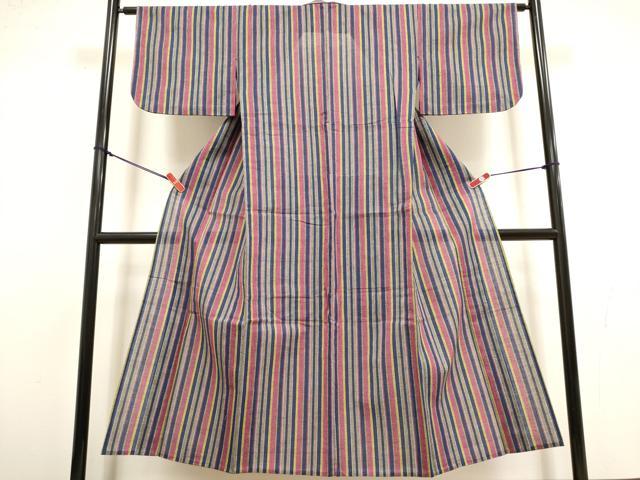 平和屋着物∴夏物 阿波しじら織 浴衣 間道 綿 逸品 DABI8718cd