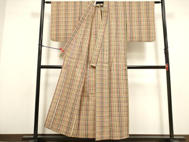 平和屋着物∴夏物 阿波しじら織 浴衣 格子 綿 逸品 DABI8720cd