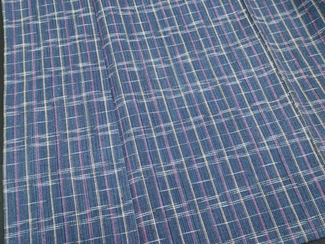平和屋着物∴夏物 阿波しじら織 浴衣 間道 綿 逸品 DABI8729cd