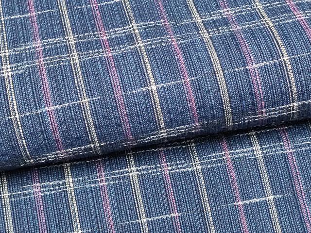 平和屋着物∴夏物 阿波しじら織 浴衣 間道 綿 逸品 DABI8729cd