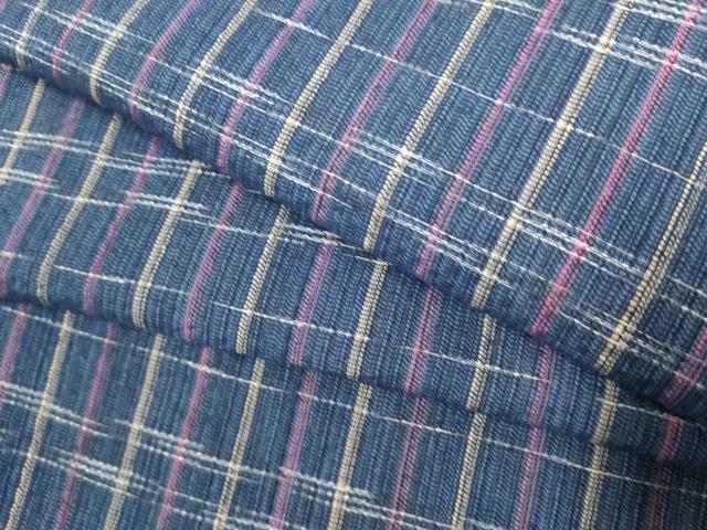 平和屋着物∴夏物 阿波しじら織 浴衣 間道 綿 逸品 DABI8729cd