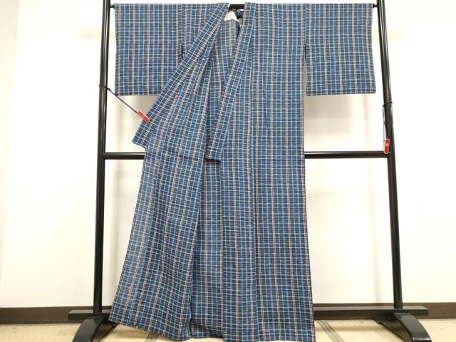 平和屋着物∴夏物 阿波しじら織 浴衣 格子 綿 逸品 DABI8730cd