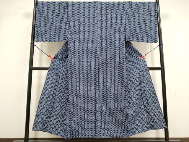 平和屋着物∴夏物 男性 浴衣 注染 手縫い 亀甲繋ぎ 綿 逸品 未使用 DABI8731cd