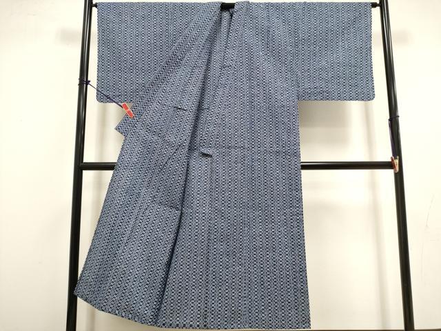 平和屋着物∴夏物 男性 注染 菱繋ぎ 浴衣 綿 逸品 DABI8740cd