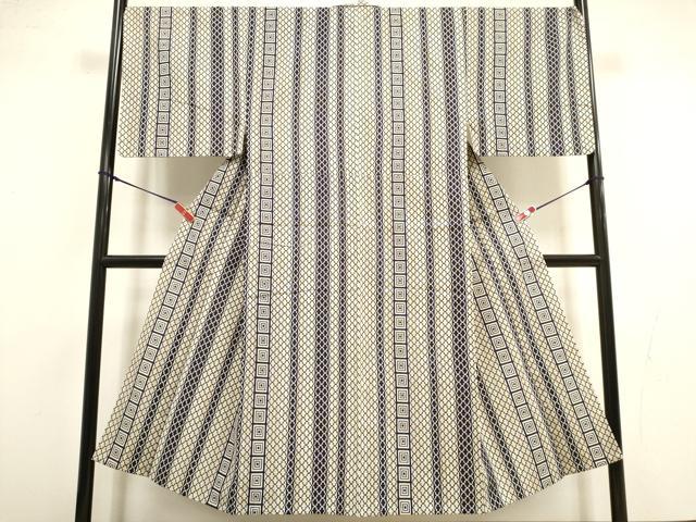 平和屋着物∴夏物 男性 注染 松皮菱間道 浴衣 綿 逸品 DABI8771cd