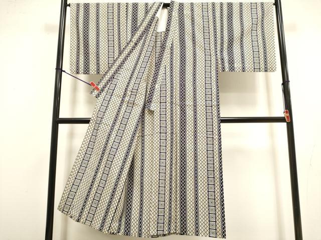 平和屋着物∴夏物 男性 注染 松皮菱間道 浴衣 綿 逸品 DABI8771cd