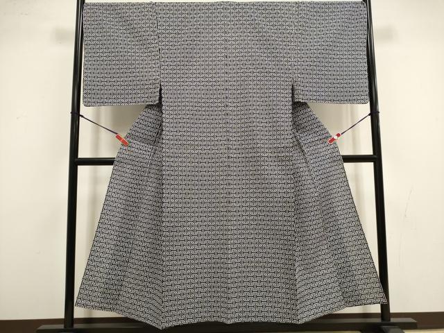 平和屋着物∴夏物 男性 浴衣 注染 手縫い 紗綾形文 綿 逸品 未使用 DABI8773cd