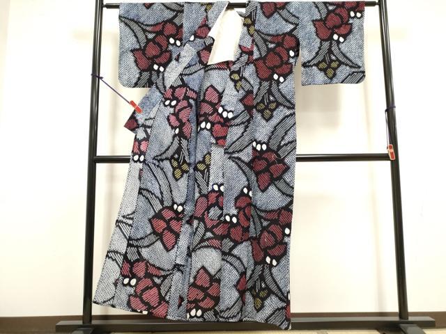 平和屋着物∴夏物 浴衣 有松鳴海絞り 草花文 綿 逸品 DABI8791cd