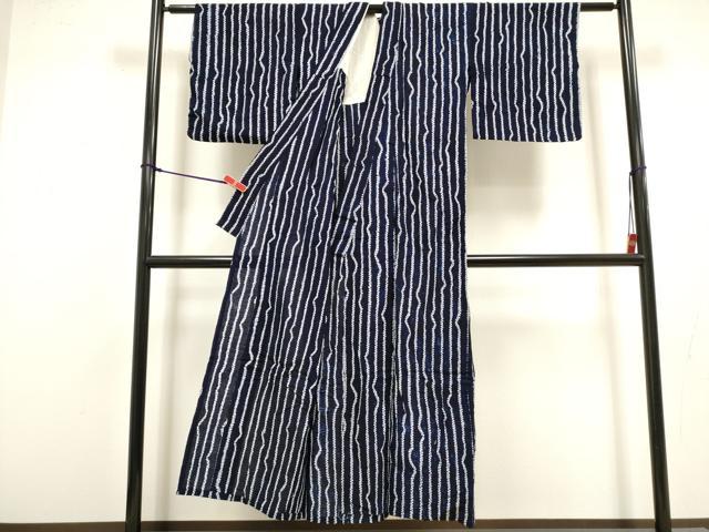 平和屋着物∴夏物 浴衣 有松鳴海絞り 縞 綿 逸品 DABI8792cd