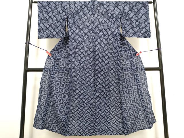 平和屋着物∴夏物 浴衣 有松鳴海絞り 菱文 綿 逸品 DABI8793cd