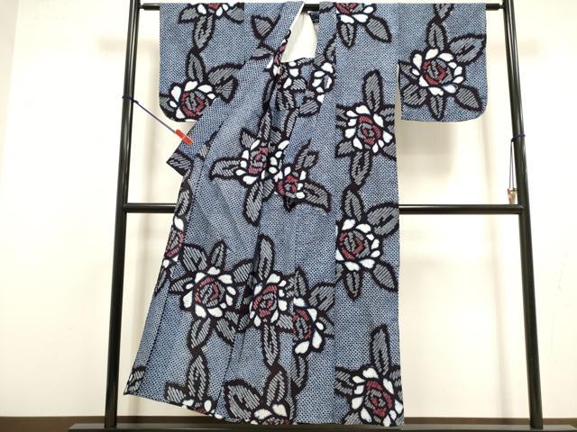 平和屋着物∴夏物 浴衣 有松鳴海絞り 舞花文 綿 逸品 DABI8796cd