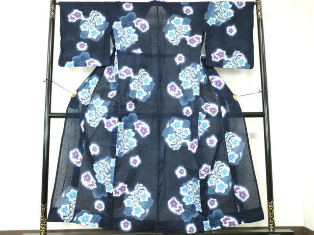 平和屋着物∴夏物 浴衣 注染 枝花文 桔梗 キキョウ 逸品 DABI8831cd