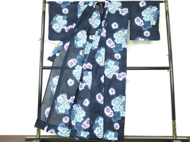 平和屋着物∴夏物 浴衣 注染 枝花文 桔梗 キキョウ 逸品 DABI8831cd
