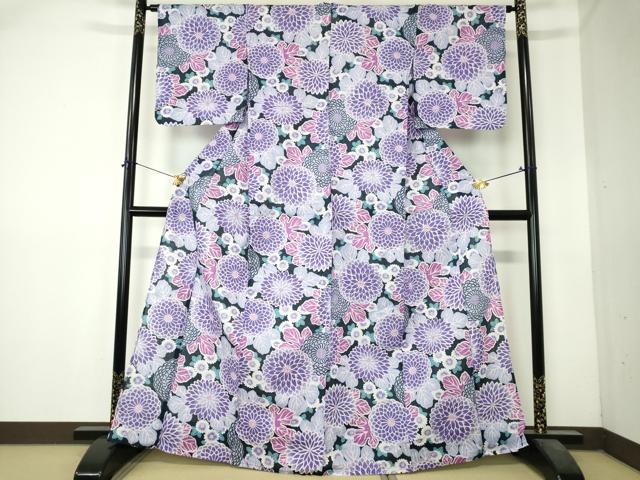 平和屋着物∴夏物 浴衣 菊尽くし 綿 逸品 DABI8832cd