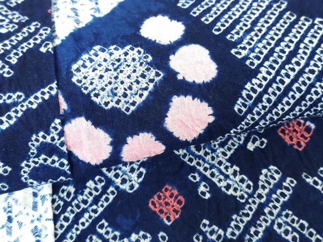 平和屋着物∴夏物 浴衣 有松鳴海絞り 切嵌花文 綿 逸品 DABI8839cd