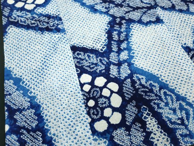 平和屋着物∴夏物 浴衣 有松鳴海絞り 草花文 綿 逸品 未使用 DABI8842cd