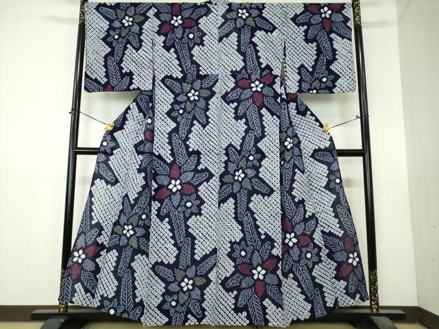 平和屋着物∴夏物 浴衣 有松鳴海絞り 草花文 綿 逸品 DABI8851cd