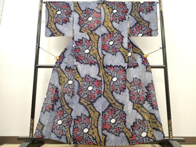 平和屋着物∴夏物 浴衣 有松鳴海絞り 枝花文 綿 逸品 DABI8863cd