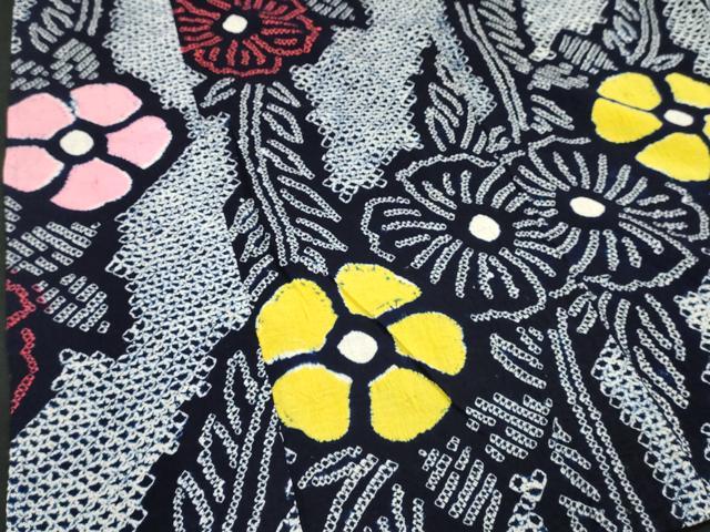 平和屋着物∴夏物 浴衣 有松鳴海絞り 草花文 綿 逸品 DABI8873cd