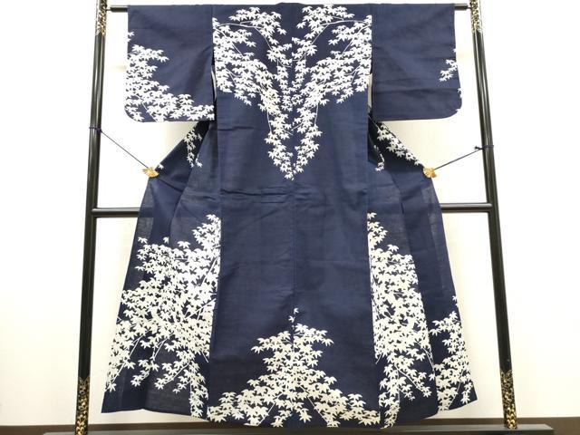 平和屋着物∴夏物 訪問着・浴衣兼用 絵羽浴衣 笹文 綿 逸品 DABI8874cd