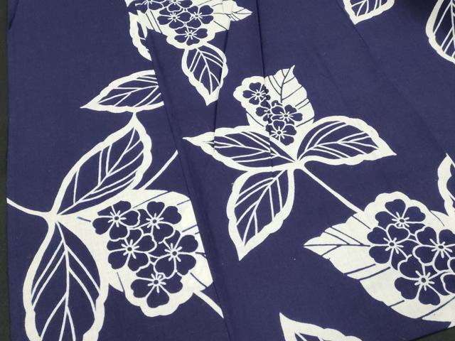 平和屋着物∴夏物 浴衣 注染 手縫い 草花文 綿 逸品 DABI8896cd