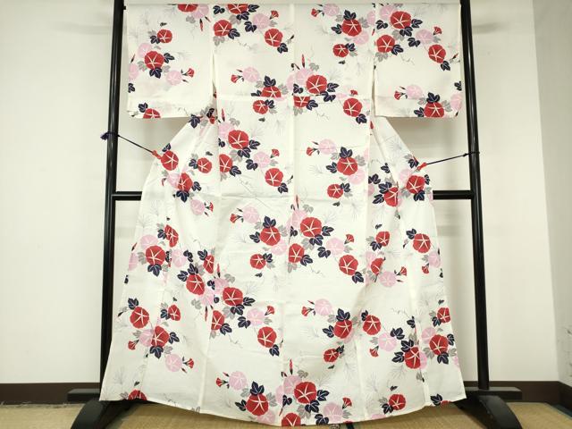 平和屋着物∴夏物 浴衣 朝顔 綿 逸品 DABI8905cd