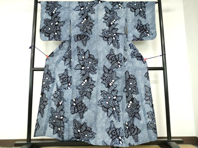 平和屋着物∴夏物 浴衣 有松鳴海絞り 草花文 綿 逸品 DABI8909cd