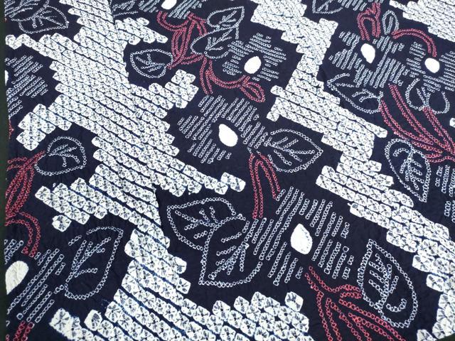 平和屋着物∴夏物 浴衣 有松鳴海絞り 枝花文 綿 逸品 DABI8923cd