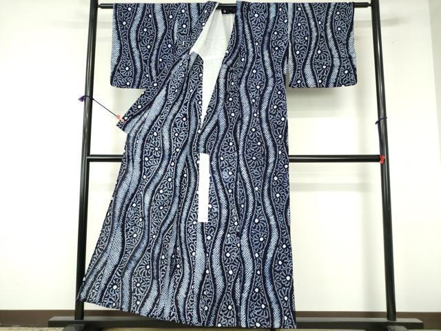 平和屋着物∴夏物 浴衣 有松鳴海絞り 立涌花文 綿 逸品 DABI8930cd
