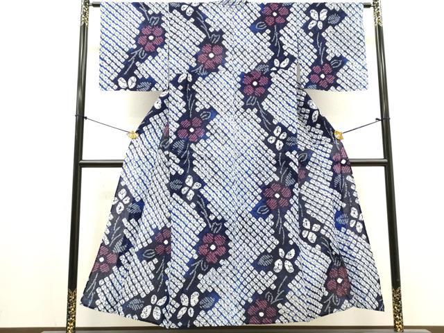 平和屋着物∴夏物 浴衣 有松鳴海絞り 草花文 綿 逸品 DABI8958cd