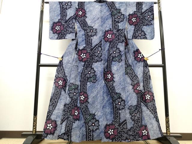 平和屋着物∴夏物 浴衣 有松鳴海絞り 草花文 綿 逸品 DABI8991cd