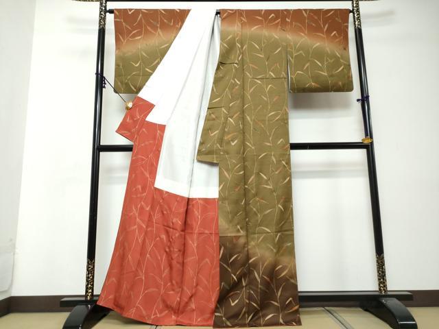 平和屋着物●日本のきもの研究家 三田村環 訪問着 笹文 暈し染め 金彩 正絹 逸品 DABI9005ud