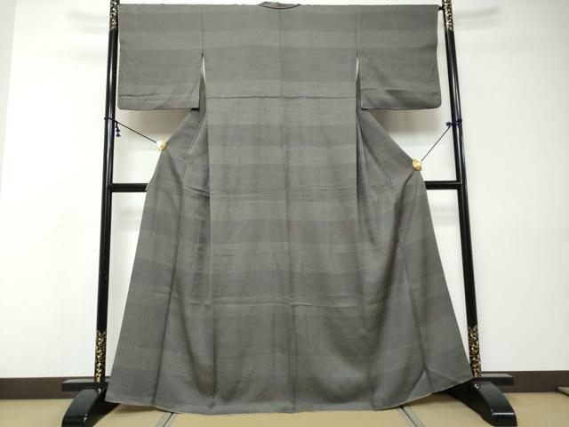 平和屋着物●上質な小紋 横段霞文 正絹 逸品 DABI9023ud