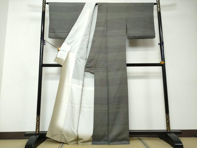 平和屋着物●上質な小紋 横段霞文 正絹 逸品 DABI9023ud