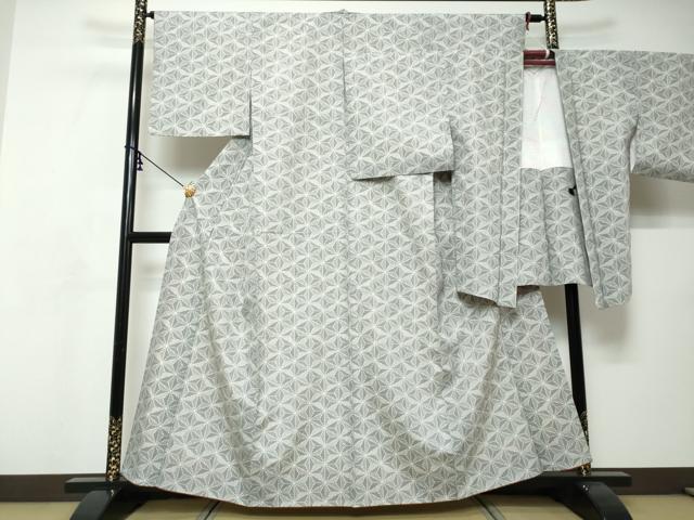 平和屋着物●洗える最高級着物 <英>はなぶさ謹製 小紋 アンサンブル 麻の葉文様 洗える着物 DABI9031ud