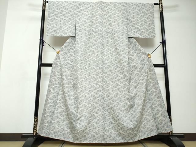 平和屋着物●洗える最高級着物 <英>はなぶさ謹製 小紋 アンサンブル 麻の葉文様 洗える着物 DABI9031ud