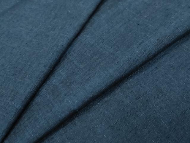 平和屋着物●男性 紬 アンサンブル 長羽織 鉄紺色 キングサイズ 正絹 逸品 未使用 DABI9033ud