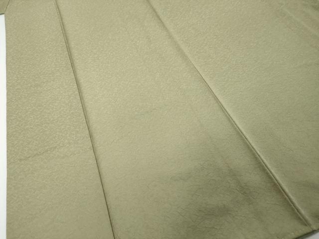 平和屋着物●上質な色無地 干割れ地紋 柳茶色 正絹 逸品 DABI9038ud