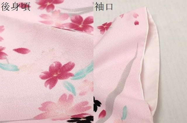 平和屋着物●小紋 舞桜文 洗える着物 DABI9045ud