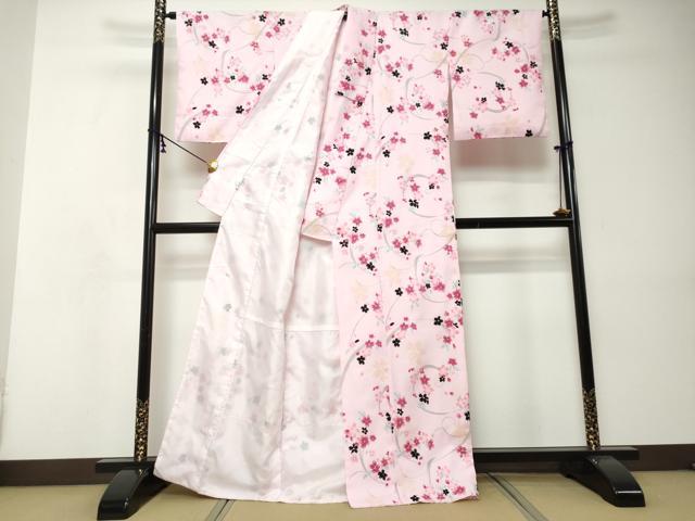平和屋着物●小紋 舞桜文 洗える着物 DABI9045ud