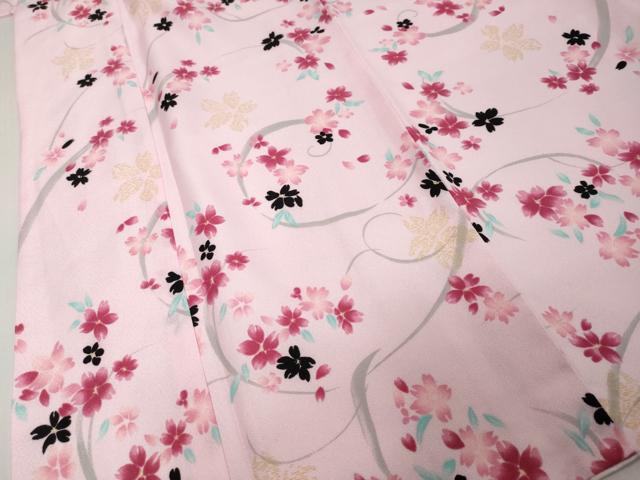 平和屋着物●小紋 舞桜文 洗える着物 DABI9045ud