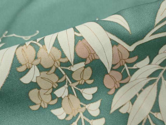 平和屋着物●訪問着 刺繍 草花文 金彩 正絹 逸品 DABI9049ud