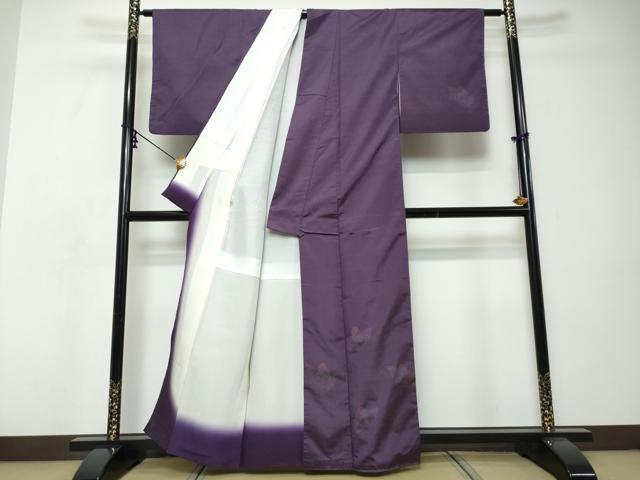 平和屋着物●本場大島紬 訪問着 舞蝶文 正絹 逸品 DABI9050ud