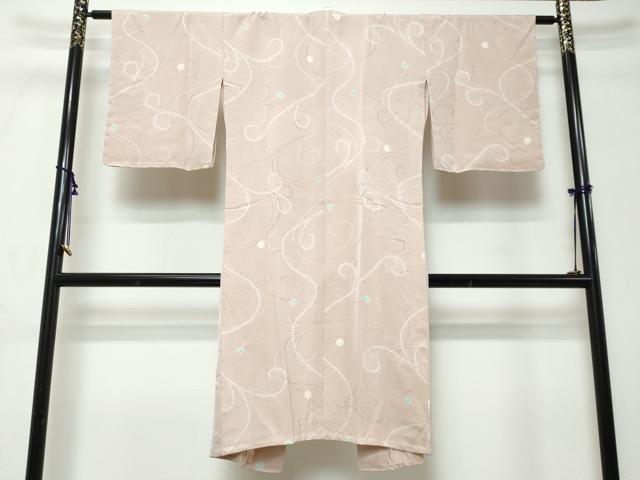 平和屋着物●長襦袢 袷 絞り 唐草文 正絹 逸品 DABI9053ud