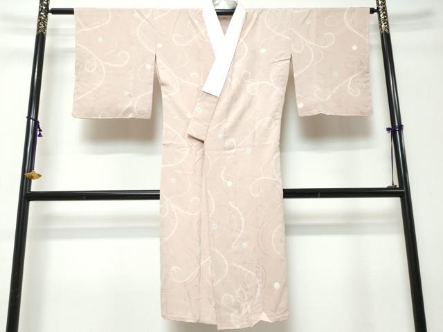 平和屋着物●長襦袢 袷 絞り 唐草文 正絹 逸品 DABI9053ud