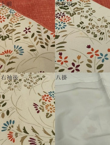 平和屋着物●訪問着 刺繍 草花文 金糸 正絹 逸品 未使用 DABI9059ud