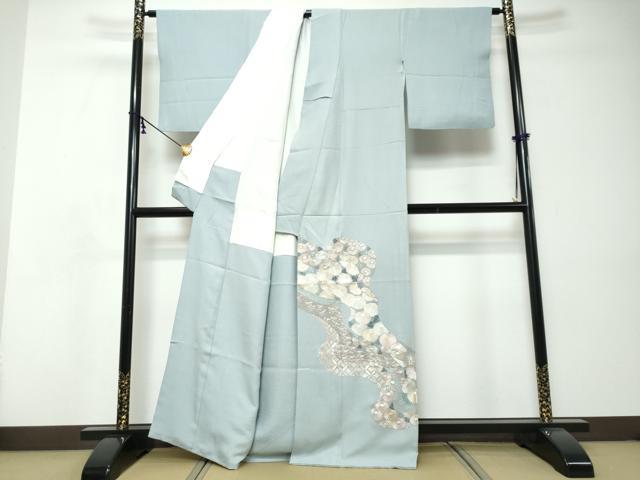 平和屋着物●豪華色留袖 総刺繍 道長草花文 正絹 逸品 DABI9063ud