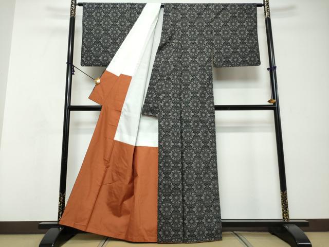 平和屋着物●本場大島紬 7マルキ 花菱文 正絹 逸品 DABI9083ud