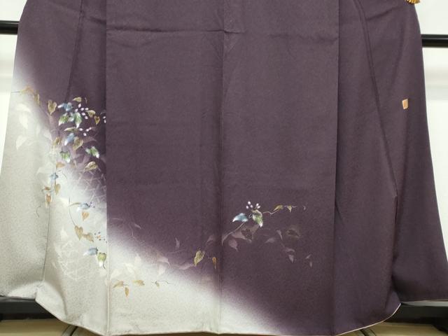 平和屋着物●和紙染染色作家・植村彩弘 訪問着 草花籬文 暈し染め 金彩 やまと誂製 正絹 逸品 DABI9087ud